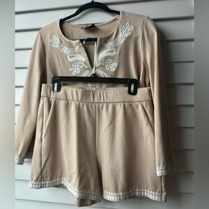 Tuckernuck Miguelina Embroidered top & matching shorts set. Size M.
